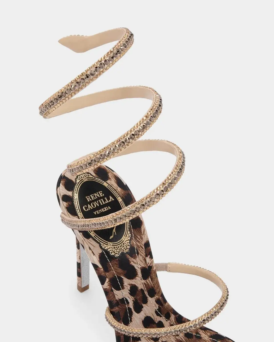 René Caovilla Cleo Animalier 105MM Satin Sandals | Thumbnail 5 René Caovilla Cleo Animalier 105MM Satin Sandals | Thumbnail 5