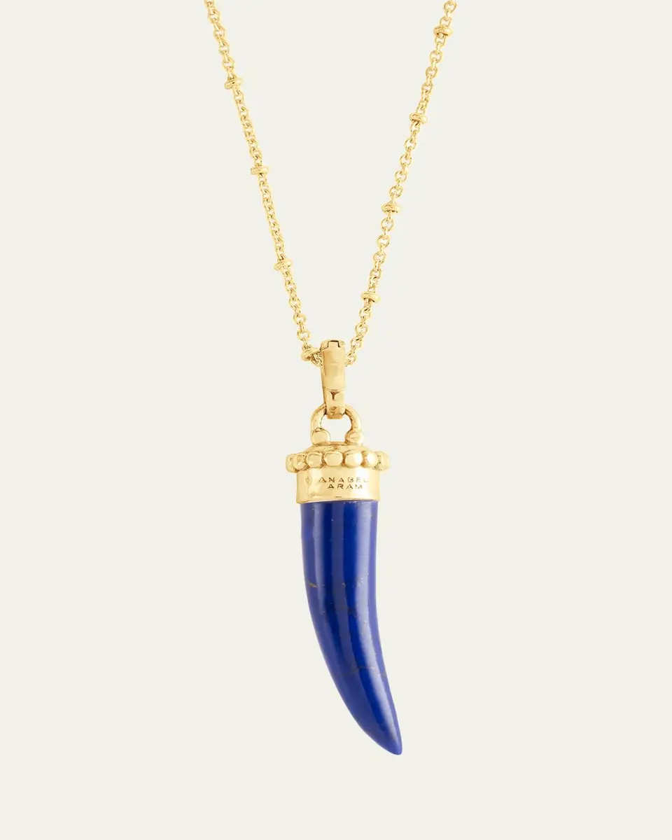 Anabel Aram Jewelry Forza Stone Horn Charm, Lapis Lazuli | Thumbnail 4