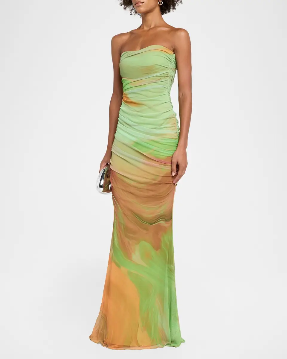 Retrofête Isadore Strapless Ruched Dress | Thumbnail 4 Retrofête Isadore Strapless Ruched Dress | Thumbnail 4