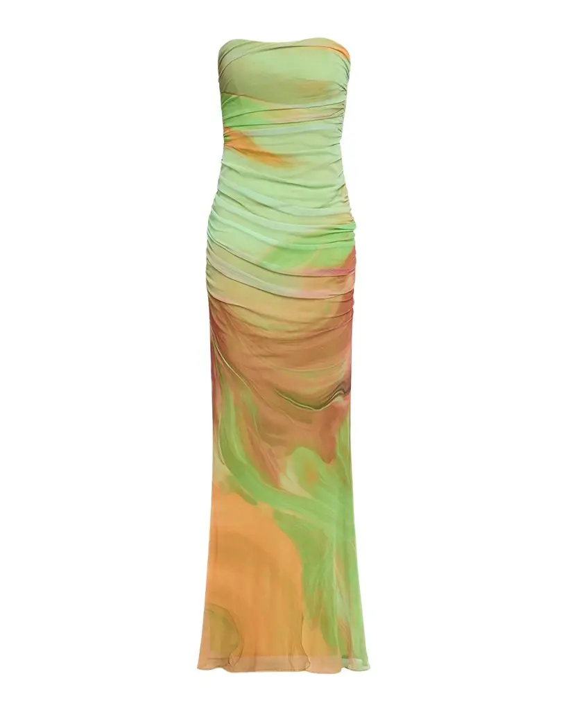 Retrofête Isadore Strapless Ruched Dress | Image 1 Retrofête Isadore Strapless Ruched Dress | Image 1