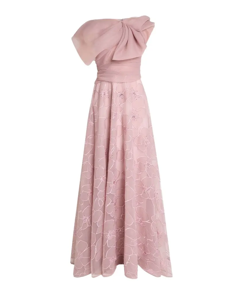 Talbot Runhof Bloom Embroidered Organza Bow A-Line Gown | Image 1 Talbot Runhof Bloom Embroidered Organza Bow A-Line Gown | Image 1