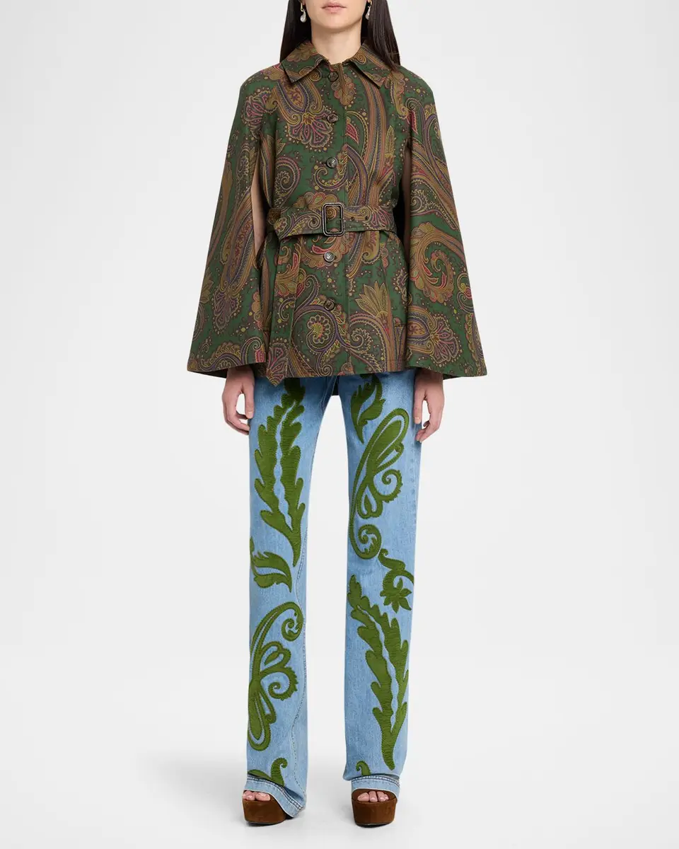 Etro Paisley-Print Denim Straight-Leg Jeans | Thumbnail 2 Etro Paisley-Print Denim Straight-Leg Jeans | Thumbnail 2