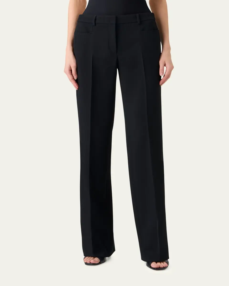 Akris punto Mikka Wool Tricotine Straight-Leg Pants | Thumbnail 3 Akris punto Mikka Wool Tricotine Straight-Leg Pants | Thumbnail 3