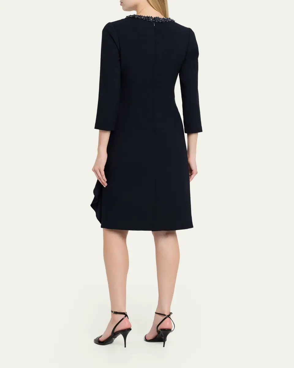 Rickie Freeman for Teri Jon Beaded Draped Crepe Dress | Thumbnail 3 Rickie Freeman for Teri Jon Beaded Draped Crepe Dress | Thumbnail 3