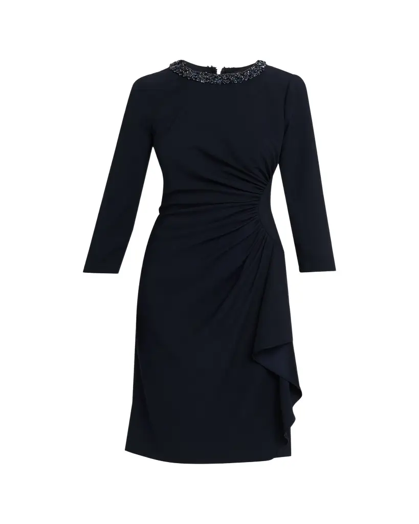 Rickie Freeman for Teri Jon Beaded Draped Crepe Dress | Image 1 Rickie Freeman for Teri Jon Beaded Draped Crepe Dress | Image 1