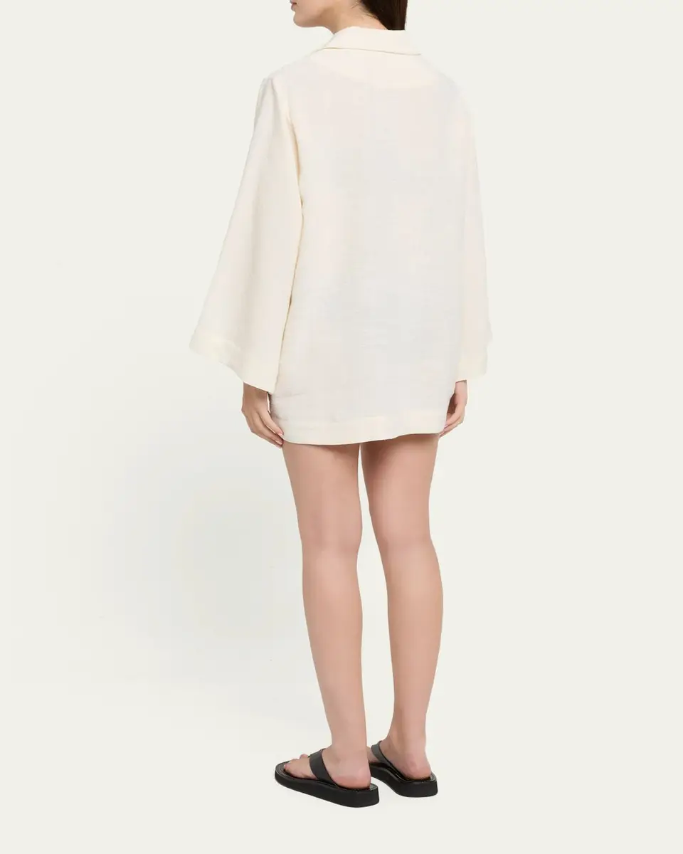Lisa Marie Fernandez Linen-Blend Tunic Coverup | Thumbnail 3 Lisa Marie Fernandez Linen-Blend Tunic Coverup | Thumbnail 3
