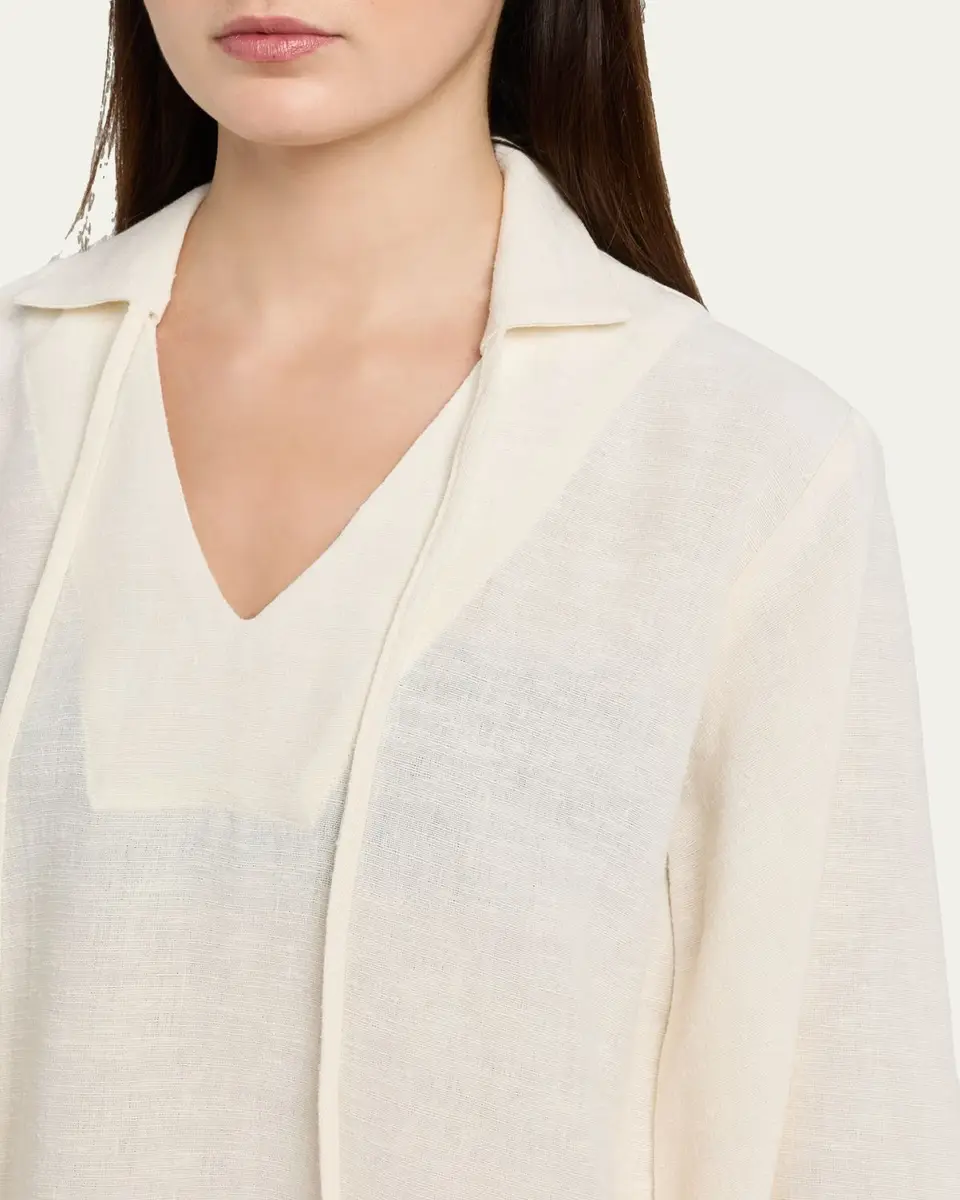 Lisa Marie Fernandez Linen-Blend Tunic Coverup | Thumbnail 5 Lisa Marie Fernandez Linen-Blend Tunic Coverup | Thumbnail 5