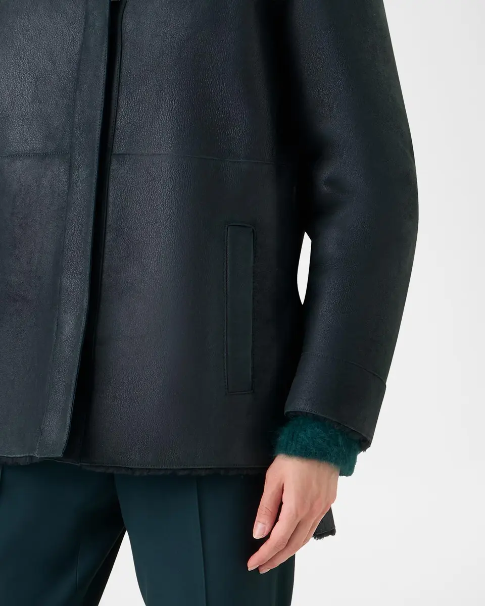 Akris Harper Reversible Lamb Shearling Single-Breasted Jacket | Thumbnail 5 Akris Harper Reversible Lamb Shearling Single-Breasted Jacket | Thumbnail 5