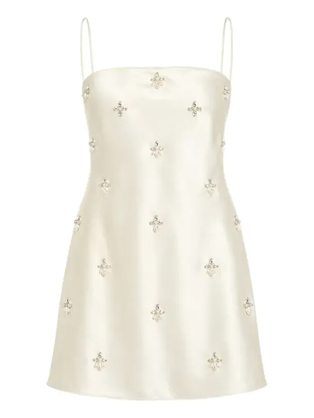 Dotty Embellished Satin Mini Dress Dotty Embellished Satin Mini Dress