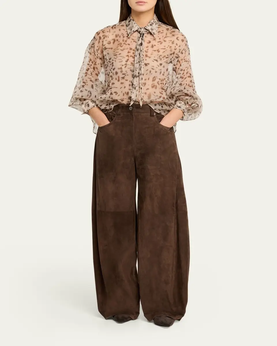 Brunello Cucinelli Printed Silk Chiffon Shirt | Thumbnail 2 Brunello Cucinelli Printed Silk Chiffon Shirt | Thumbnail 2
