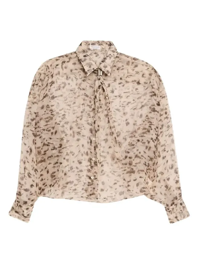 Printed Silk Chiffon Shirt Printed Silk Chiffon Shirt