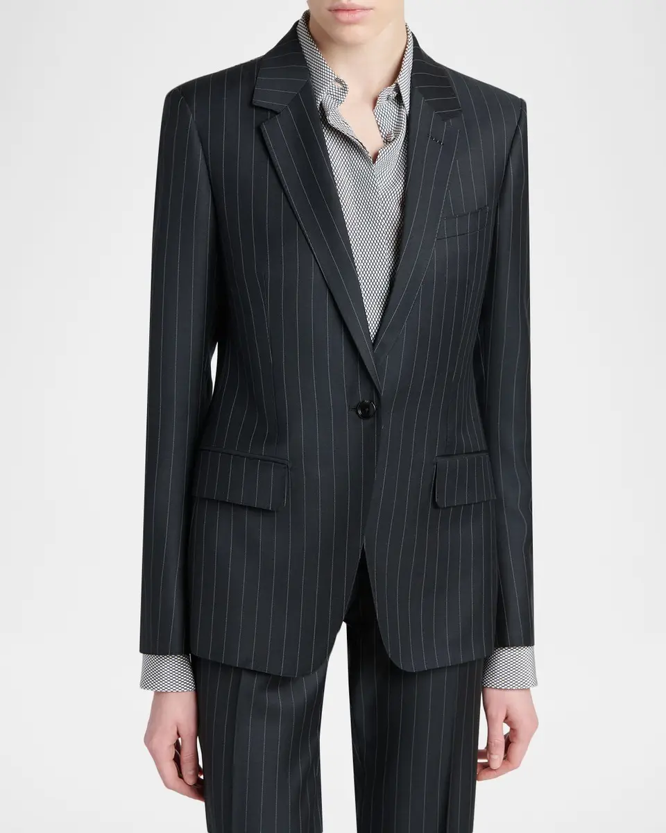 Tom Ford Wool-Mohair Pinstripe Blazer | Thumbnail 4 Tom Ford Wool-Mohair Pinstripe Blazer | Thumbnail 4