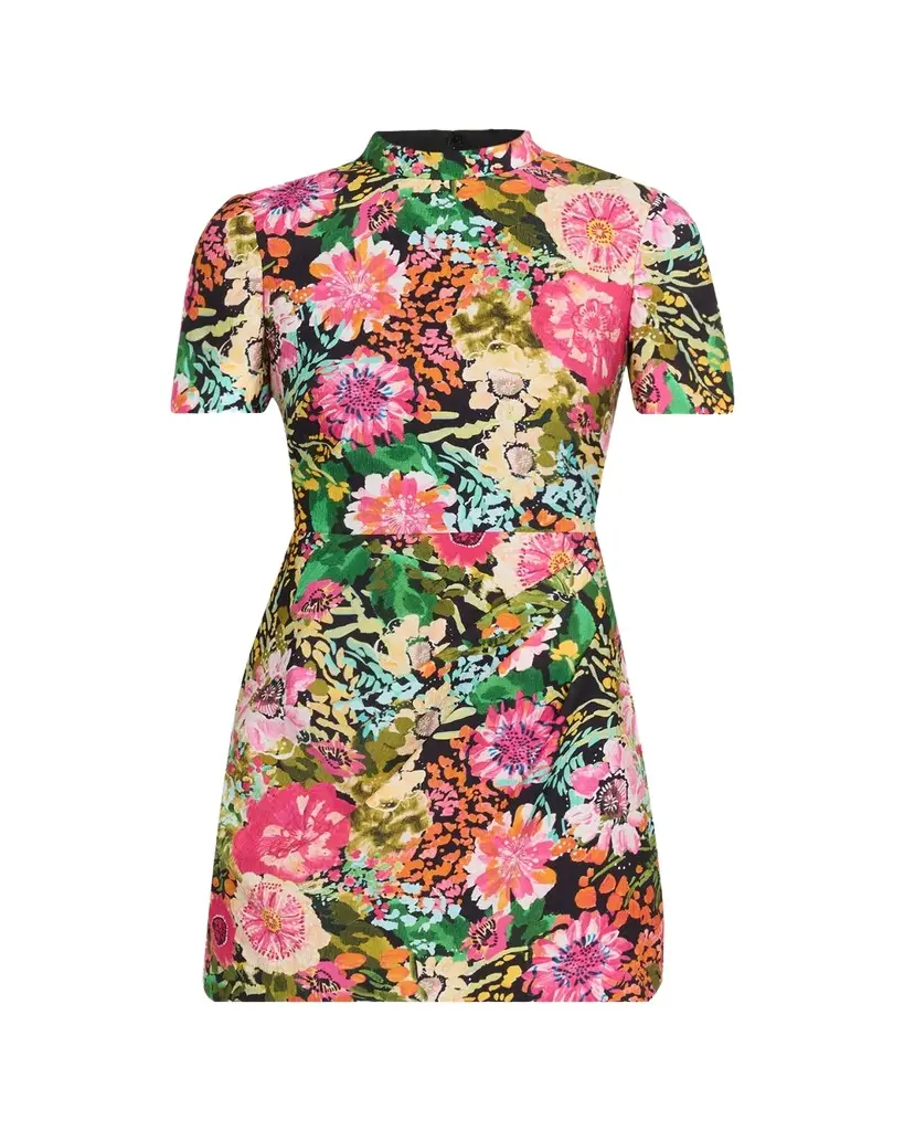 Saloni Draped Floral Mini Dress | Image 1 Saloni Draped Floral Mini Dress | Image 1