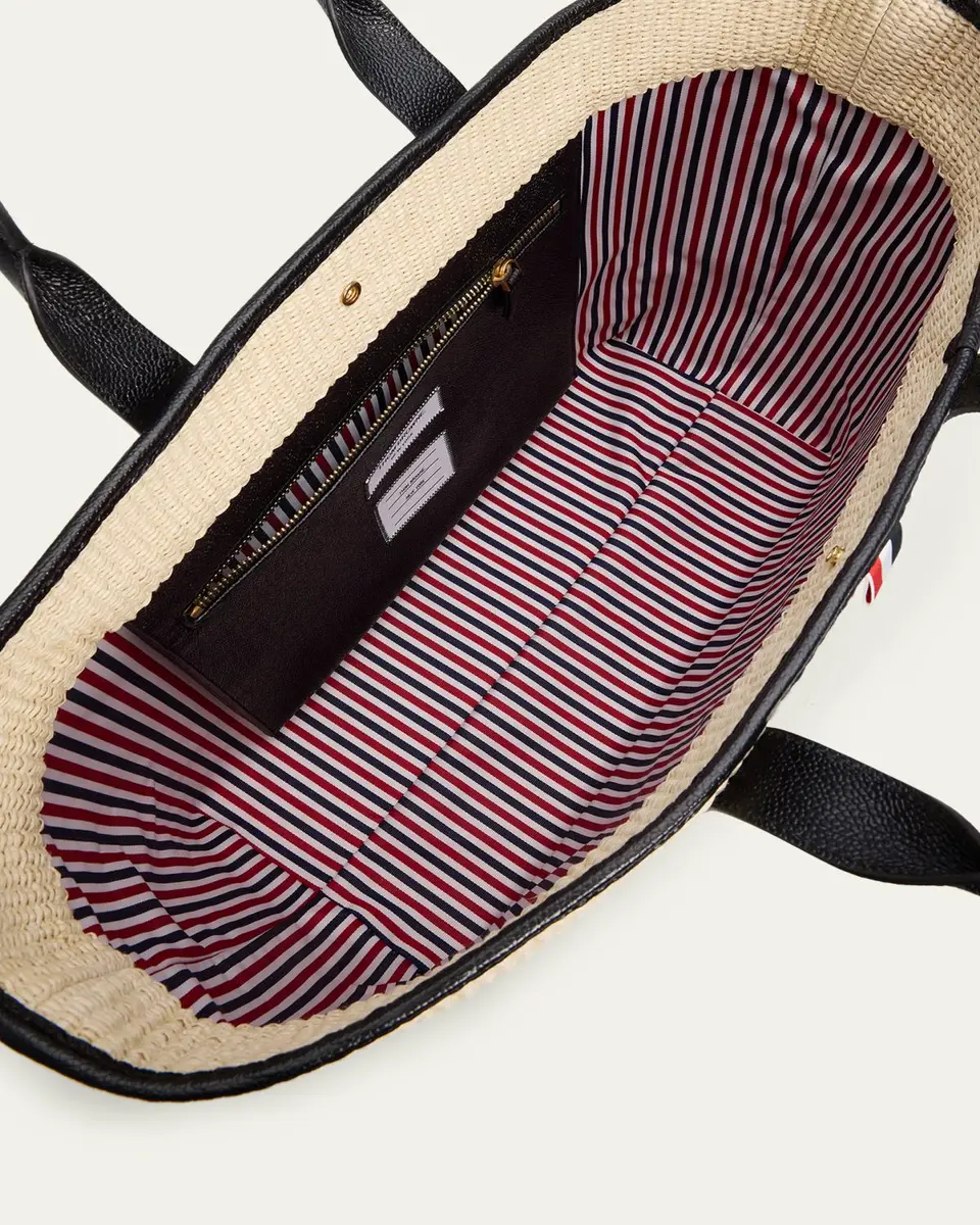 Thom Browne Men's Medium Tool Raffia Tote Bag | Thumbnail 4 Thom Browne Men's Medium Tool Raffia Tote Bag | Thumbnail 4