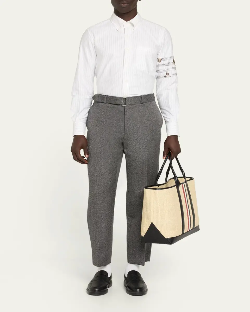 Thom Browne Men's Medium Tool Raffia Tote Bag | Thumbnail 5 Thom Browne Men's Medium Tool Raffia Tote Bag | Thumbnail 5