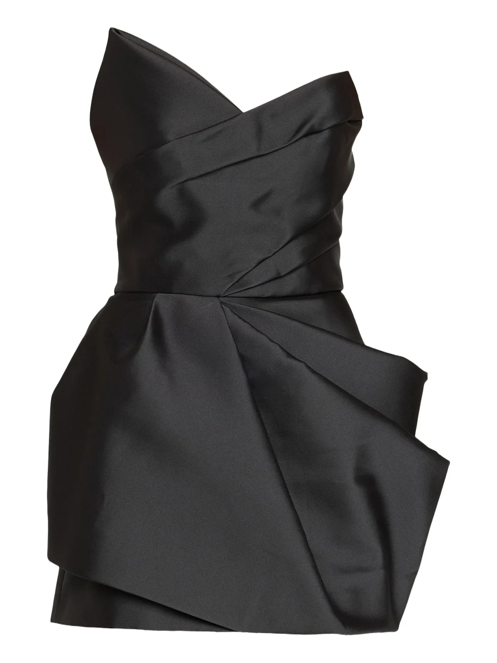 Strapless Pleated Mikado Silk Mini Dress Strapless Pleated Mikado Silk Mini Dress