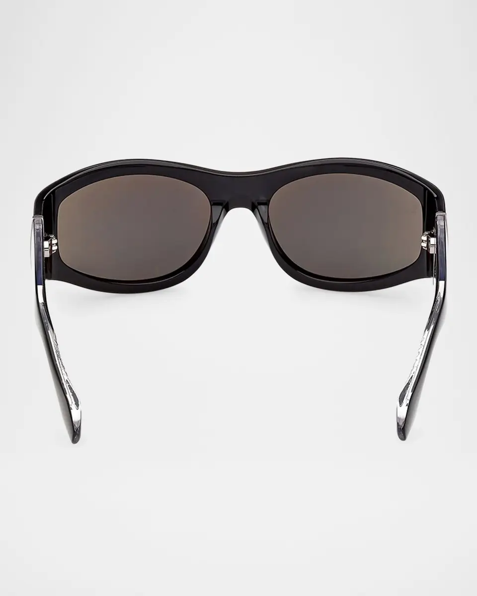 Christian Louboutin Men's Temple-Logo Acetate Rectangle Sunglasses | Thumbnail 5 Christian Louboutin Men's Temple-Logo Acetate Rectangle Sunglasses | Thumbnail 5
