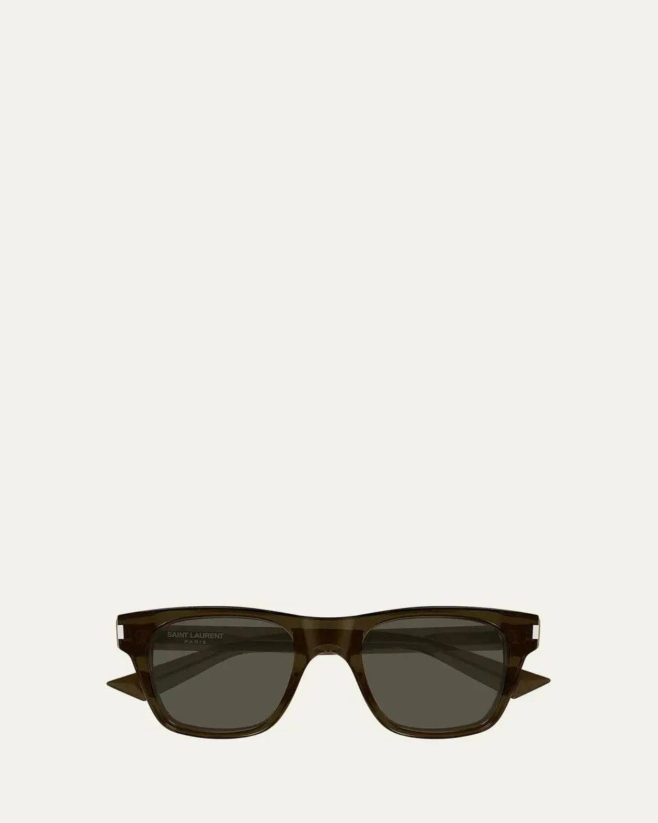 Saint Laurent Men's Square Acetate Sunglasses | Thumbnail 4