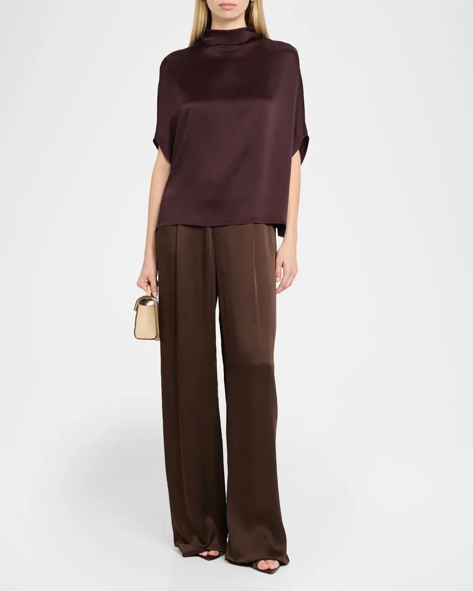 Lapointe Satin Cape Tee | Thumbnail 2 Lapointe Satin Cape Tee | Thumbnail 2
