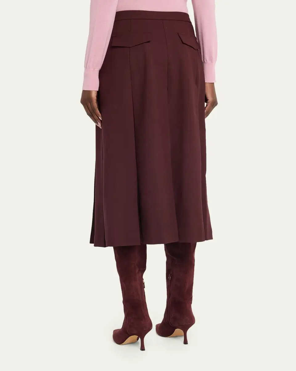 Lafayette 148 New York A-Line Stretch Wool Midi Skirt | Thumbnail 3 Lafayette 148 New York A-Line Stretch Wool Midi Skirt | Thumbnail 3