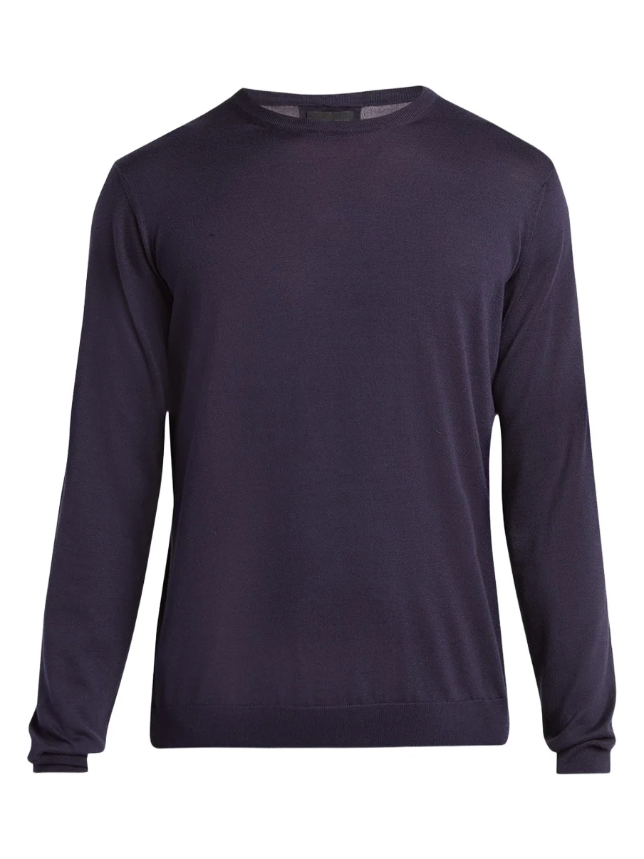 Men's Silk and Cotton Crewneck Sweater