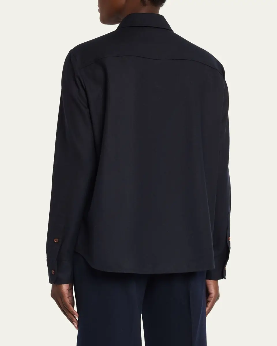 Lafayette 148 New York Brushed Wool Button-Front Shirt | Thumbnail 3 Lafayette 148 New York Brushed Wool Button-Front Shirt | Thumbnail 3