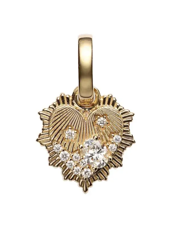 Heart Love Token Mini 18kt gold pendant with diamonds