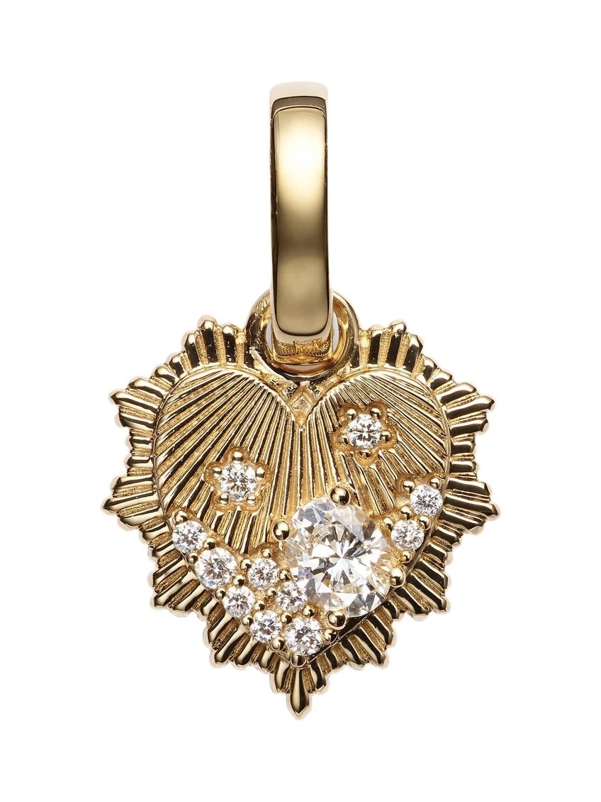Heart Love Token Mini 18kt gold pendant with diamonds