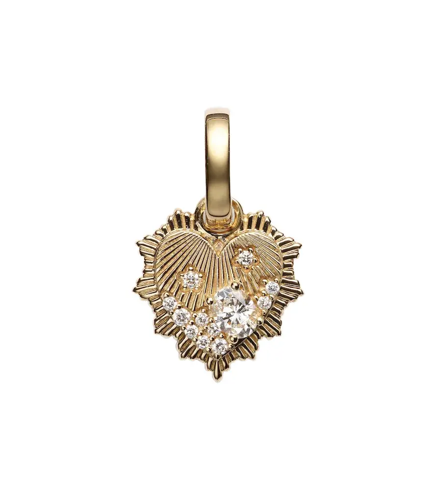 Foundrae Heart Love Token Mini 18kt gold pendant with diamonds | Image 1 Foundrae Heart Love Token Mini 18kt gold pendant with diamonds | Image 1