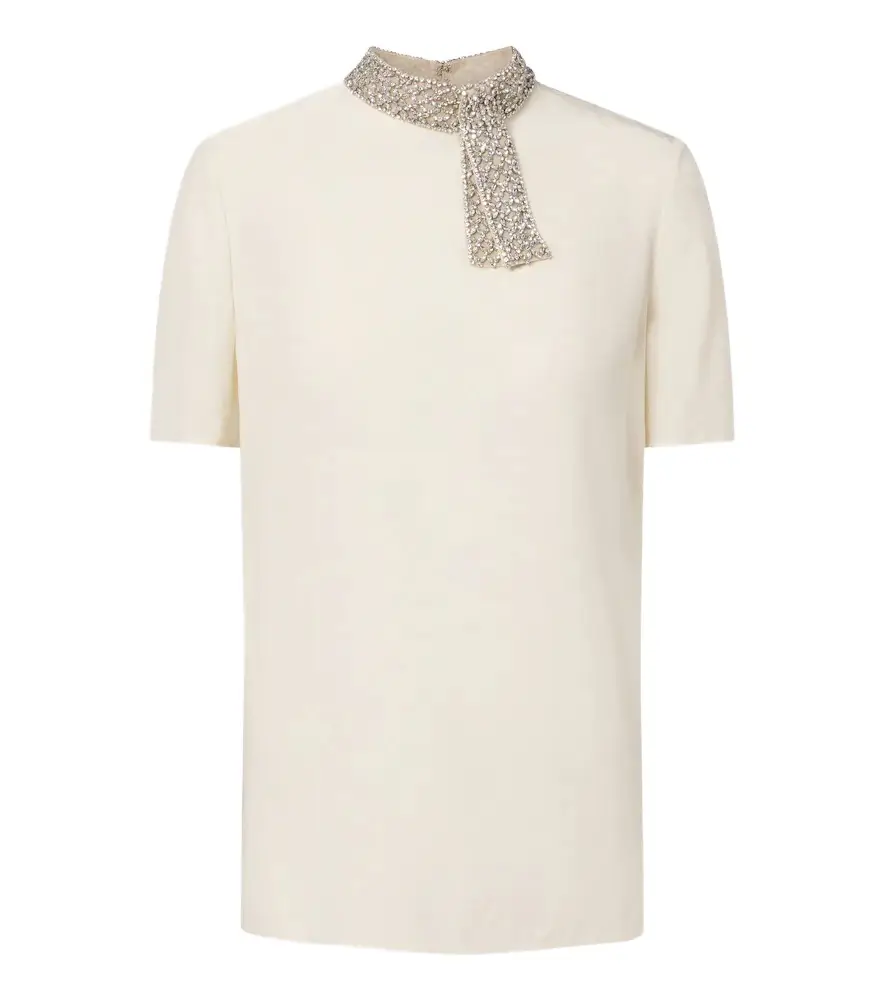 Valentino Embellished silk crêpe de chine top | Image 1 Valentino Embellished silk crêpe de chine top | Image 1