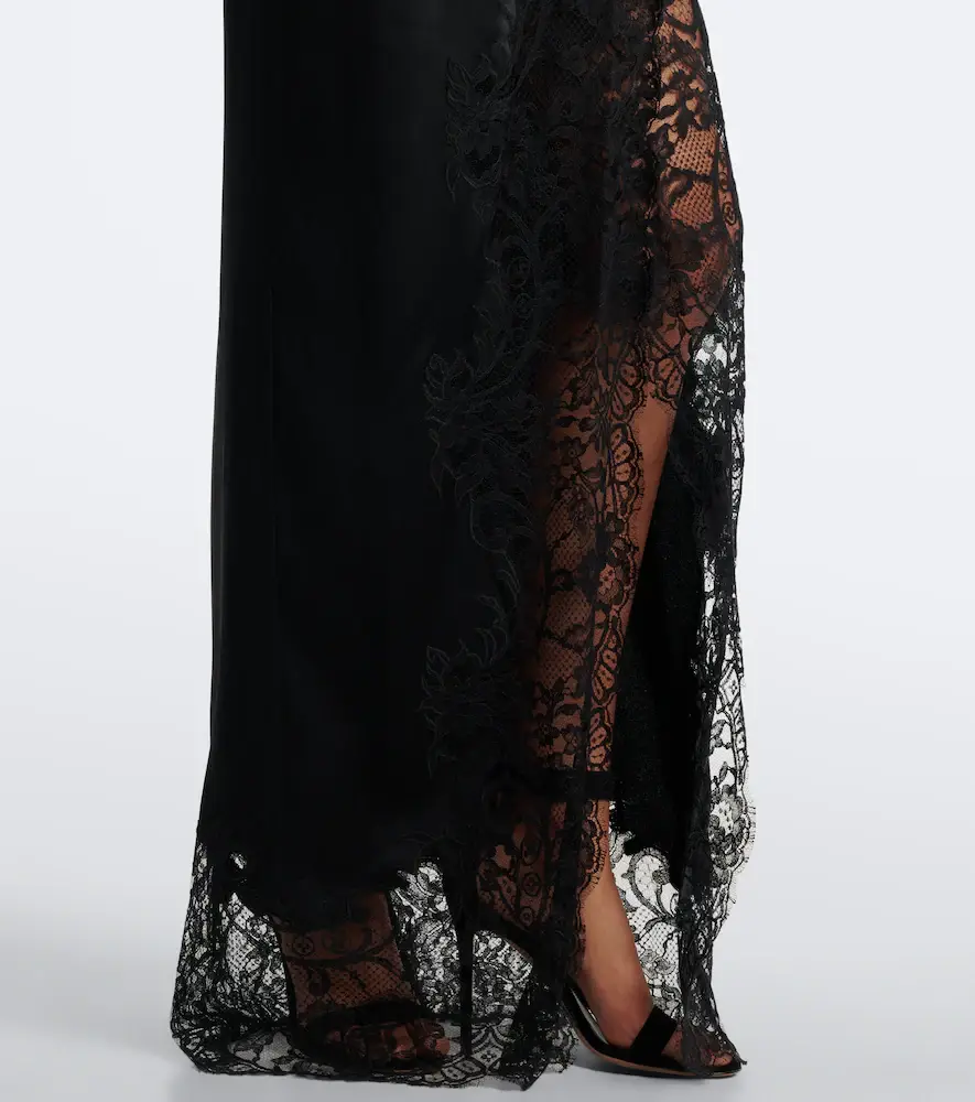 Elie Saab Lace-trimmed cotton and silk-blend gown | Thumbnail 4