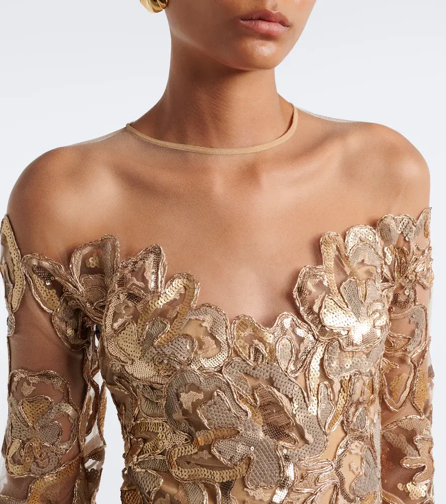 Elie Saab Embroidered sequined tulle gown | Thumbnail 6 Elie Saab Embroidered sequined tulle gown | Thumbnail 6