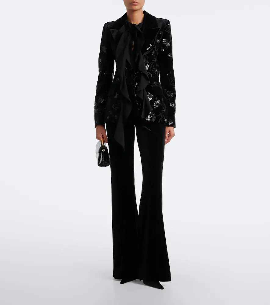 Elie Saab Sequined velvet blazer | Thumbnail 3 Elie Saab Sequined velvet blazer | Thumbnail 3