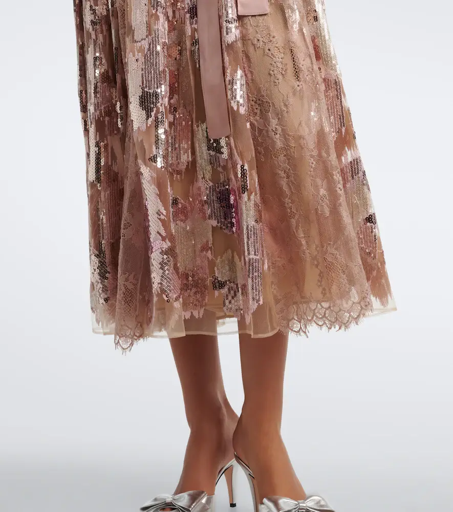 Elie Saab Sequined silk-blend tulle wrap dress | Thumbnail 4 Elie Saab Sequined silk-blend tulle wrap dress | Thumbnail 4