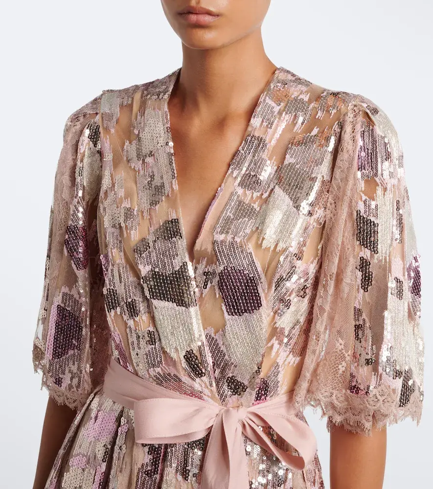 Elie Saab Sequined silk-blend tulle wrap dress | Thumbnail 5 Elie Saab Sequined silk-blend tulle wrap dress | Thumbnail 5