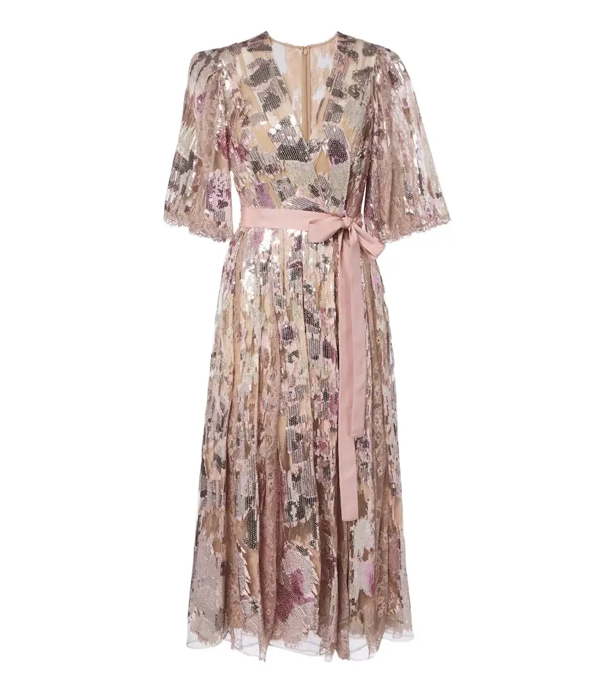 Elie Saab Sequined silk-blend tulle wrap dress | Image 1 Elie Saab Sequined silk-blend tulle wrap dress | Image 1