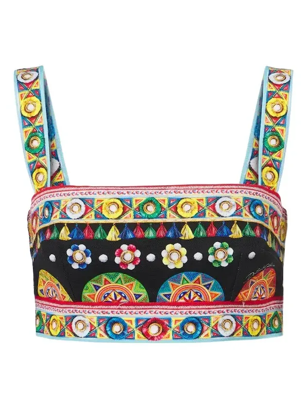 Dolce & Gabbana Carretto cotton crop top