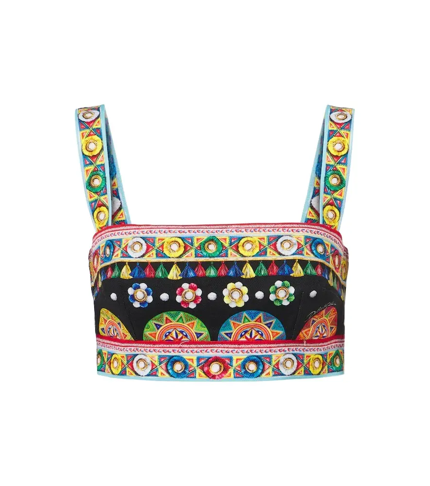 Dolce & Gabbana Carretto cotton crop top | Image 1 Dolce & Gabbana Carretto cotton crop top | Image 1