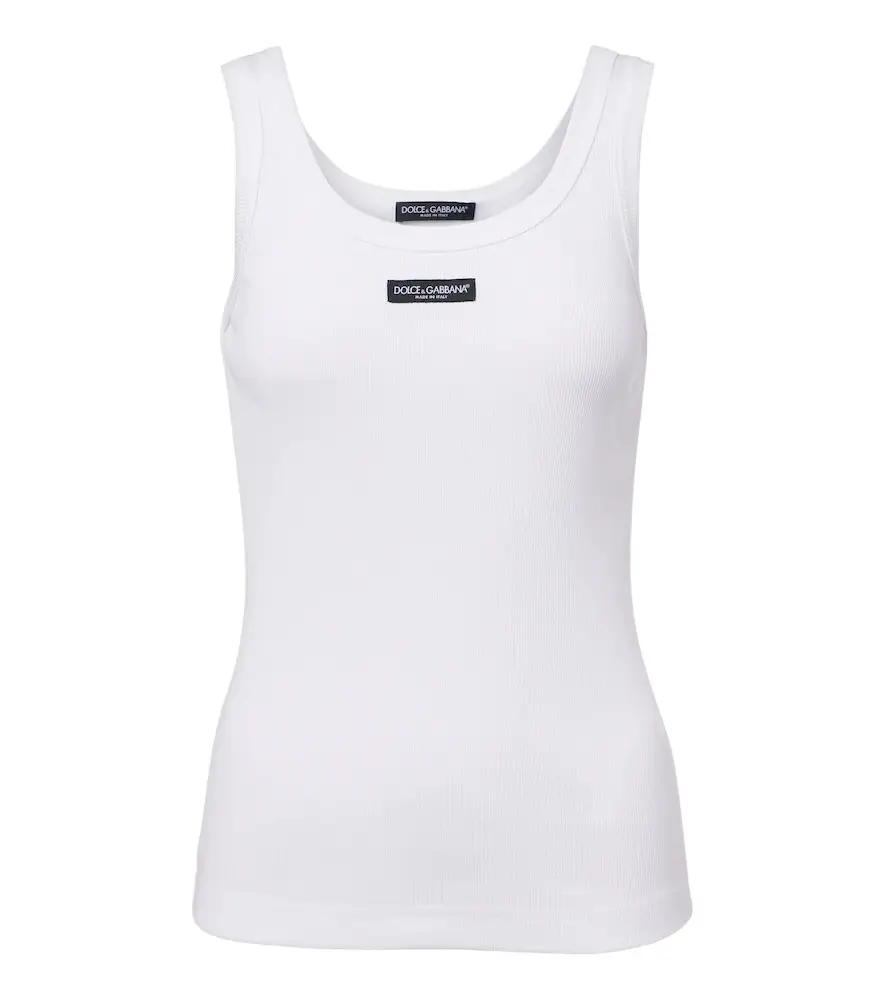 Dolce & Gabbana Logo cotton tank top | Image 1 Dolce & Gabbana Logo cotton tank top | Image 1