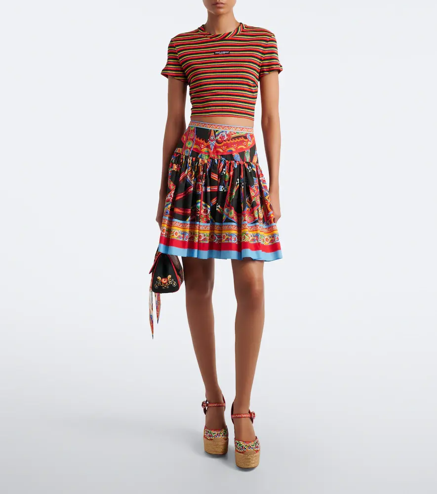 Dolce & Gabbana Cropped striped cotton T-shirt | Thumbnail 3 Dolce & Gabbana Cropped striped cotton T-shirt | Thumbnail 3