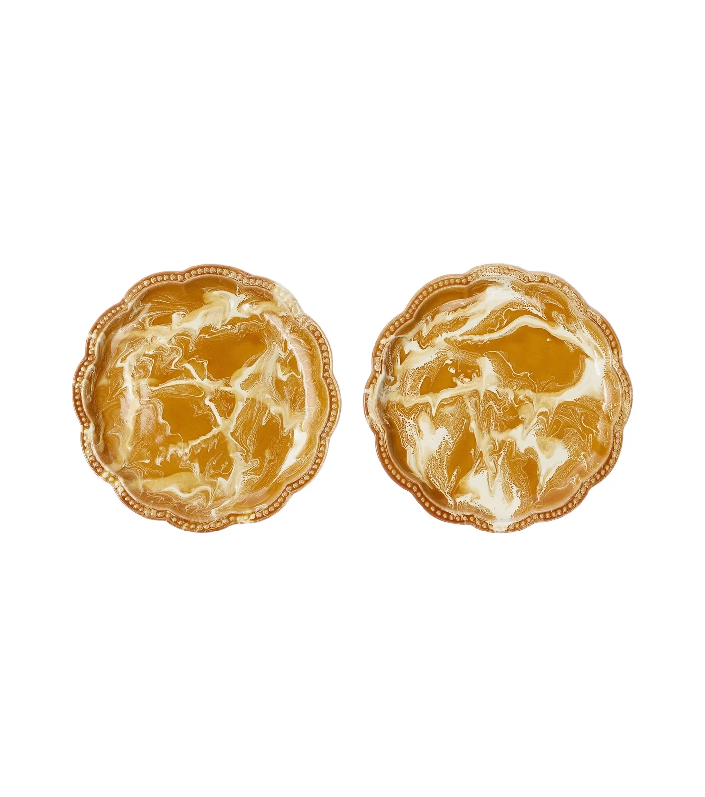 Cabana Marbled set of 2 ceramic dinner plates
