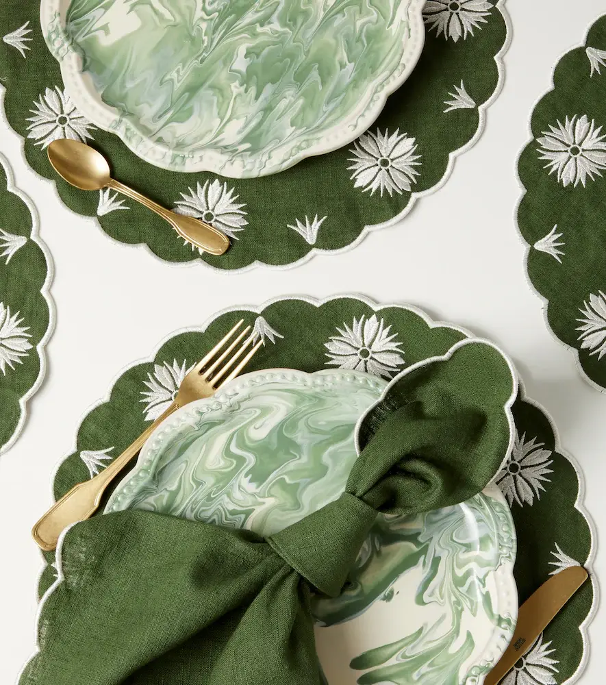 Cabana Olive set of 2 linen and cotton placemats | Thumbnail 4 Cabana Olive set of 2 linen and cotton placemats | Thumbnail 4