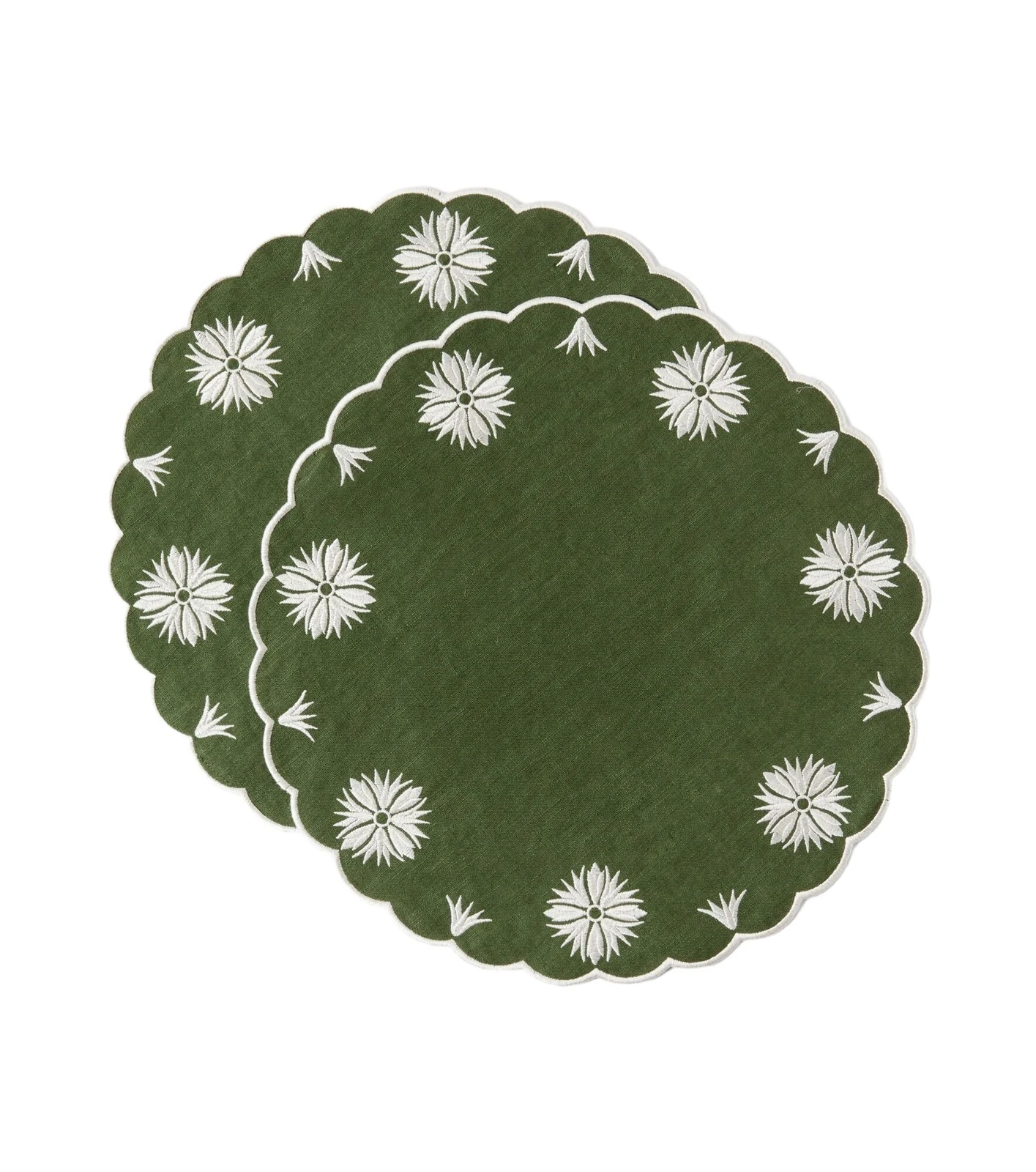 Cabana Olive set of 2 linen and cotton placemats