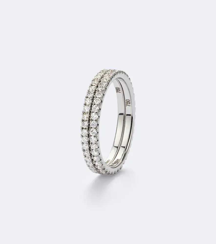 Suzanne Kalan Midi 18kt white gold tech ring jackets with diamonds | Thumbnail 2