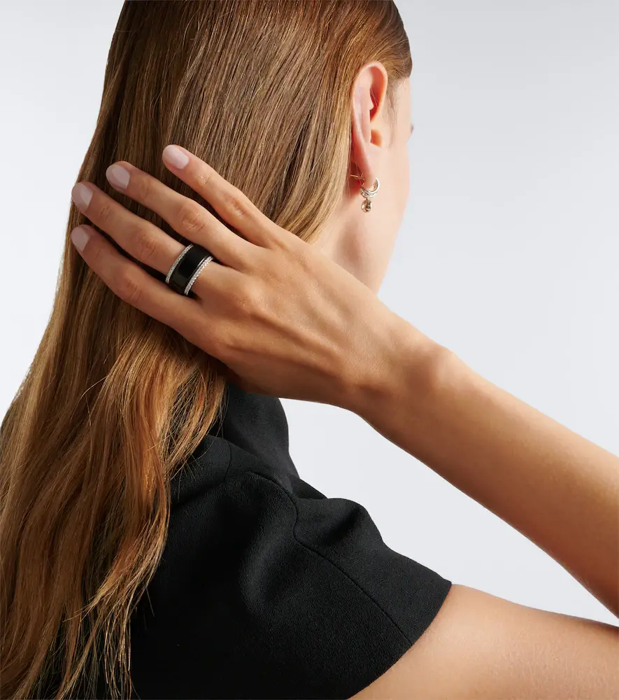 Suzanne Kalan Midi 18kt white gold tech ring jackets with diamonds | Thumbnail 4