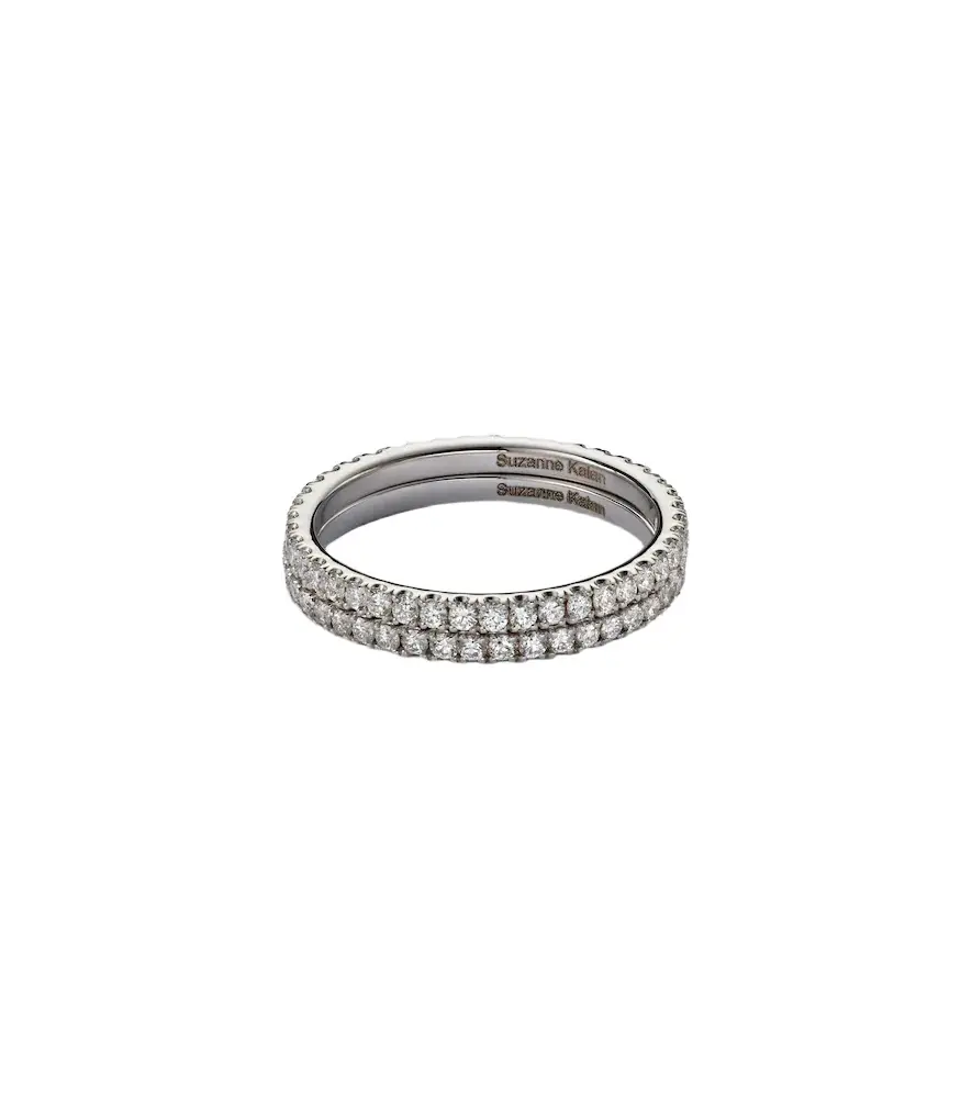 Suzanne Kalan Midi 18kt white gold tech ring jackets with diamonds | Image 1 Suzanne Kalan Midi 18kt white gold tech ring jackets with diamonds | Image 1
