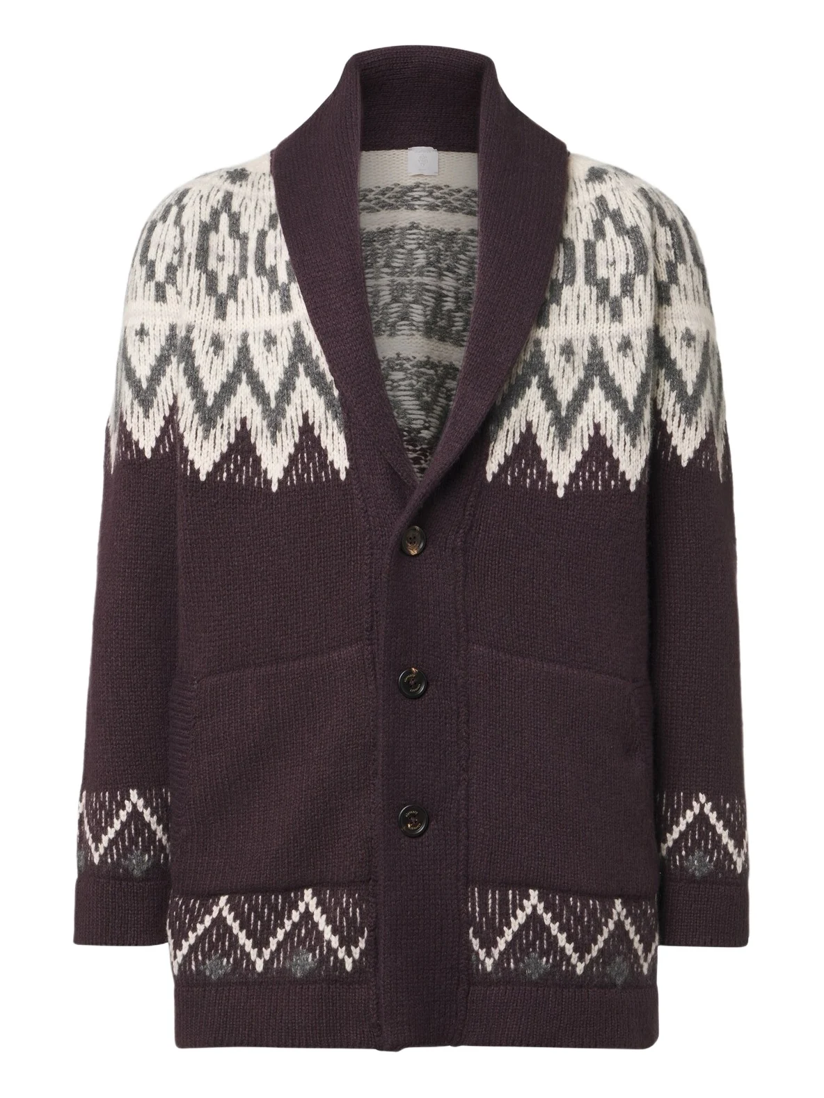 Jacquard cashmere and silk cardigan Jacquard cashmere and silk cardigan