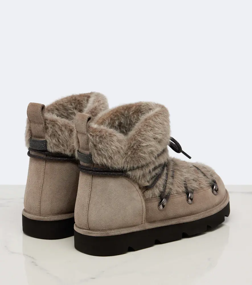 Brunello Cucinelli Monili shearling and suede snow boots | Thumbnail 3 Brunello Cucinelli Monili shearling and suede snow boots | Thumbnail 3