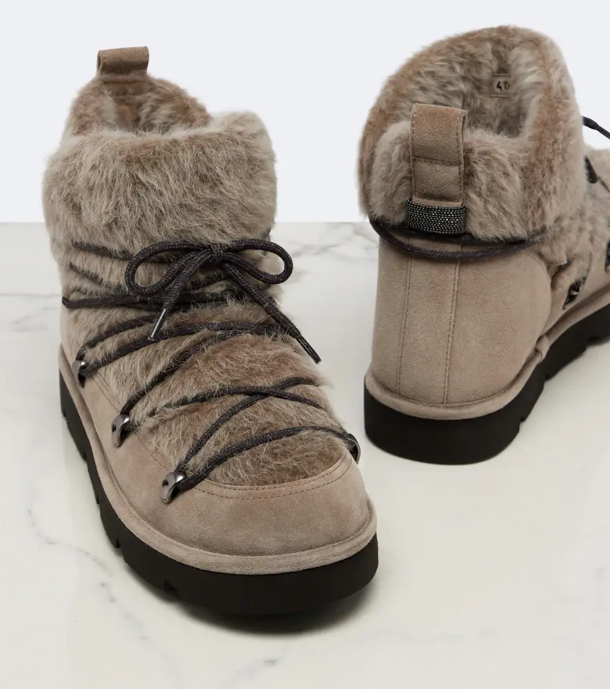 Brunello Cucinelli Monili shearling and suede snow boots | Thumbnail 4 Brunello Cucinelli Monili shearling and suede snow boots | Thumbnail 4