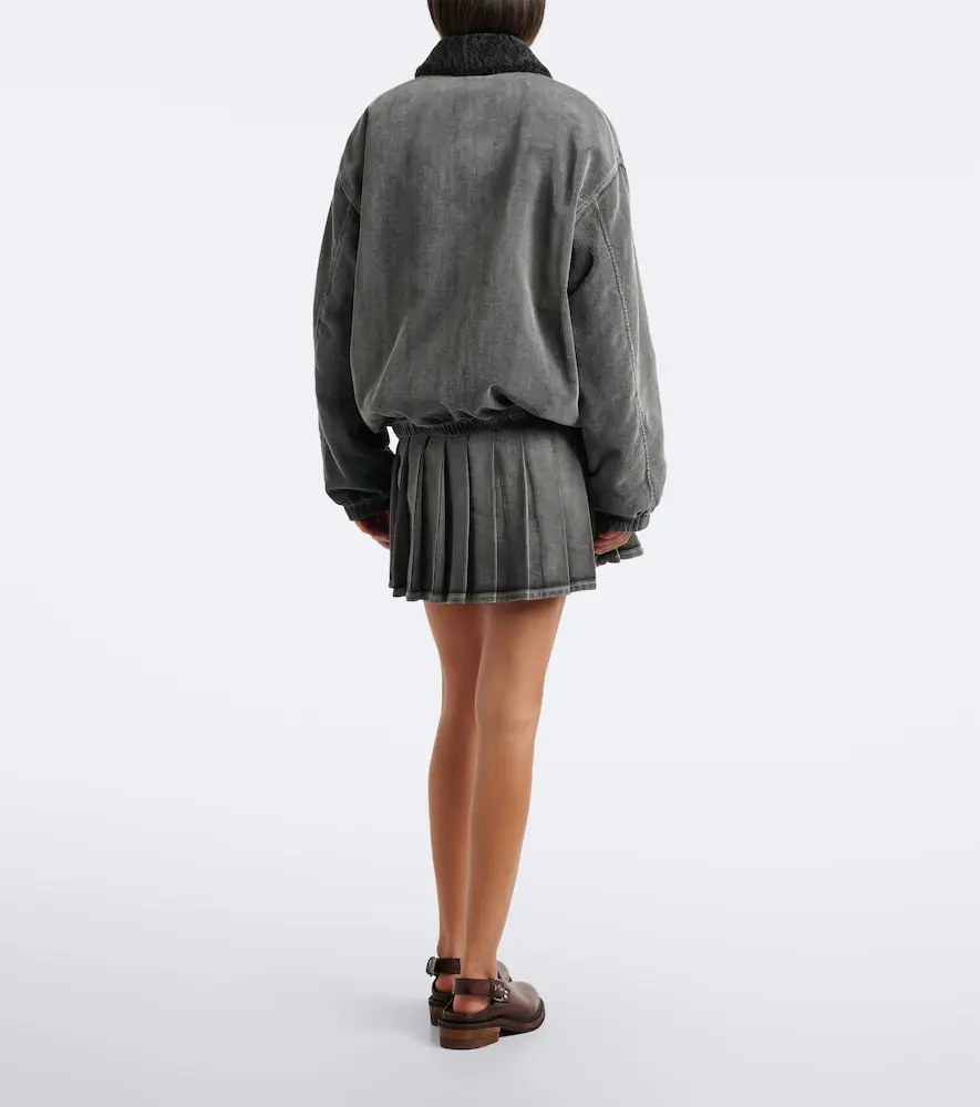 Miu Miu Pleated cotton-blend miniskirt | Thumbnail 2 Miu Miu Pleated cotton-blend miniskirt | Thumbnail 2